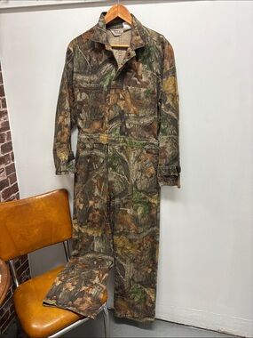90’s WALLS OUTDOORS Camo Coverall Jumpsuit - Brown/Green